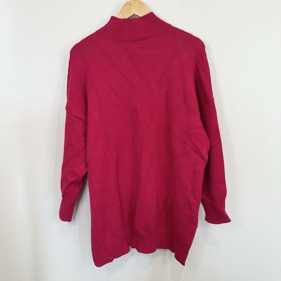 NEW Anthropologie Maeve Mock Neck Sweater Womens Size 1X Pink Tunic Crystal Soft - Picture 9 of 14